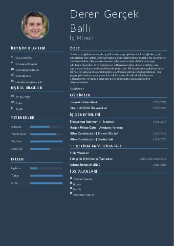 İç Mimar Cv Örnekleri cv indir